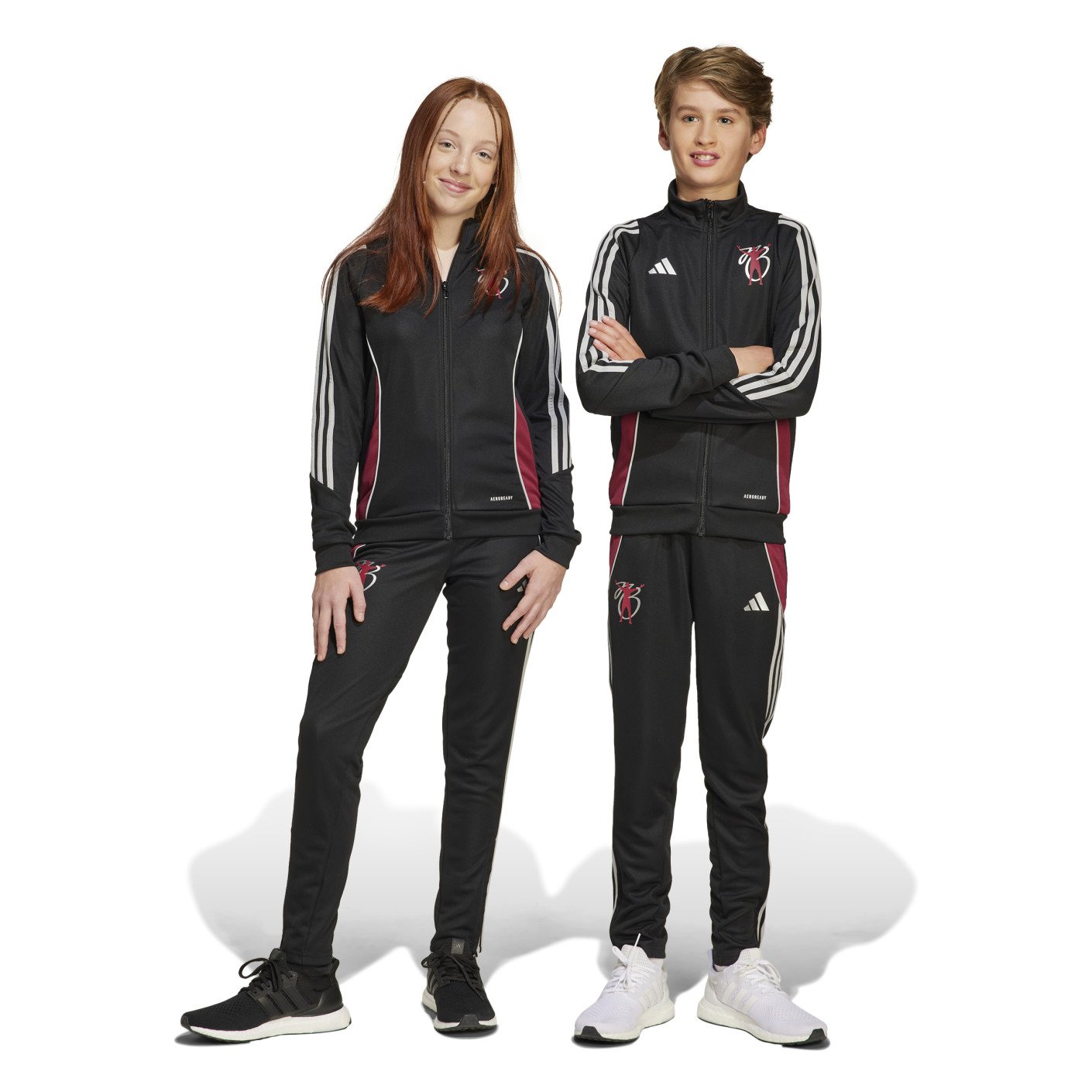 adidas Jude Bellingham Trainingspak Full-Zip Kids Zwart Wit Donkerroze