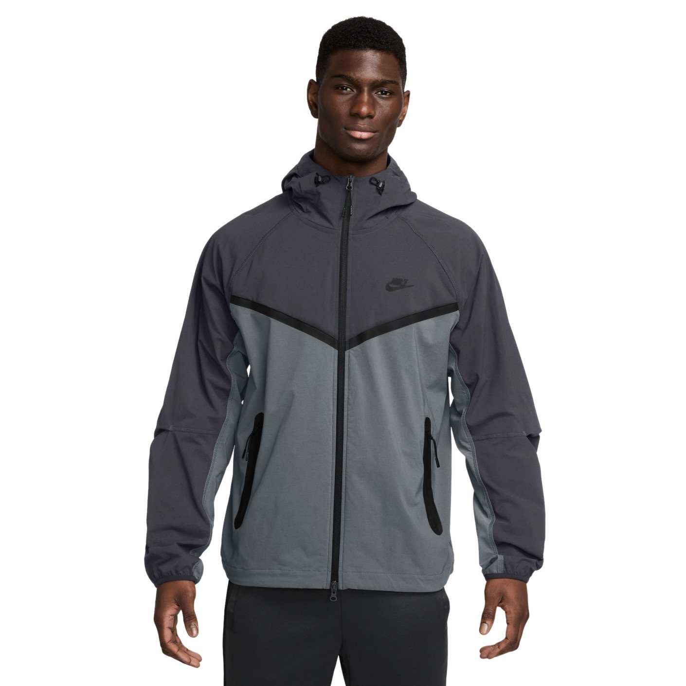 Nike Tech Sportswear Windrunner Trainingspak Woven Donkergrijs Grijs Zwart