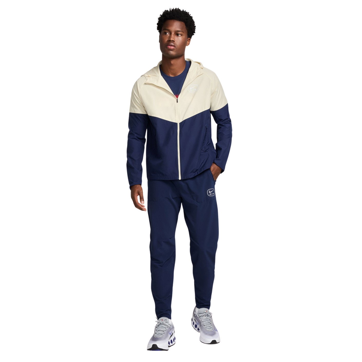 Nike Sportswear Air Trainingspak Full-Zip Woven Donkerblauw Beige Rood Zilver