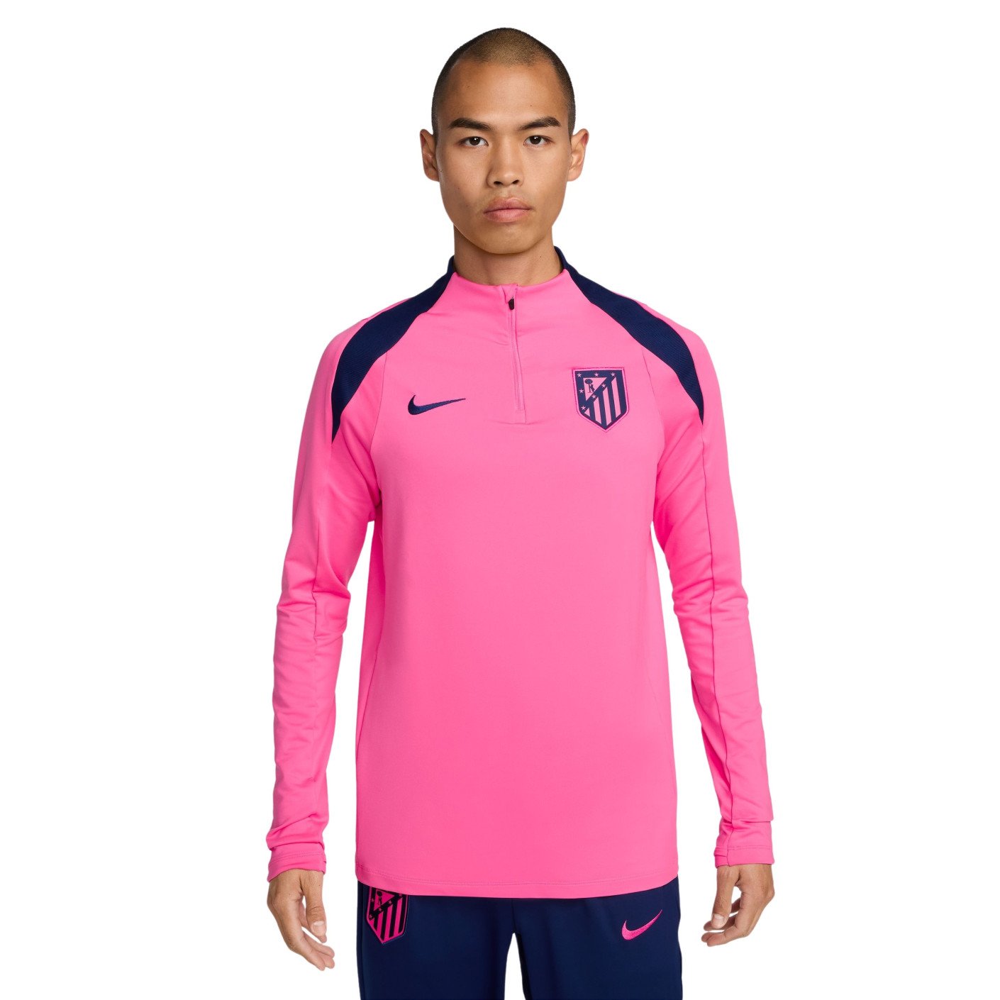 Nike Atletico Madrid Strike Trainingspak 1/4-Zip 2024-2025 Roze Donkerblauw
