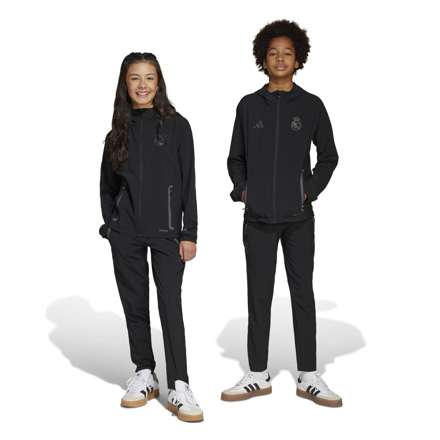 adidas Real Madrid Vis Tech Trainingspak Full-Zip 2024-2025 Kids Zwart
