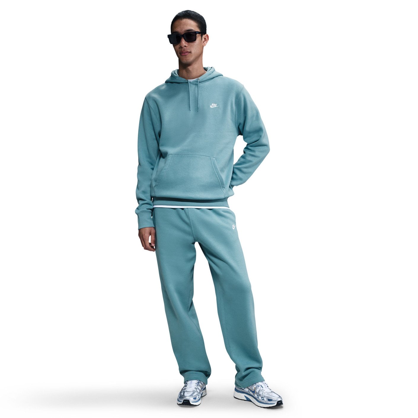 Nike Sportswear Club Fleece Joggingpak Hooded Turquoise Wit