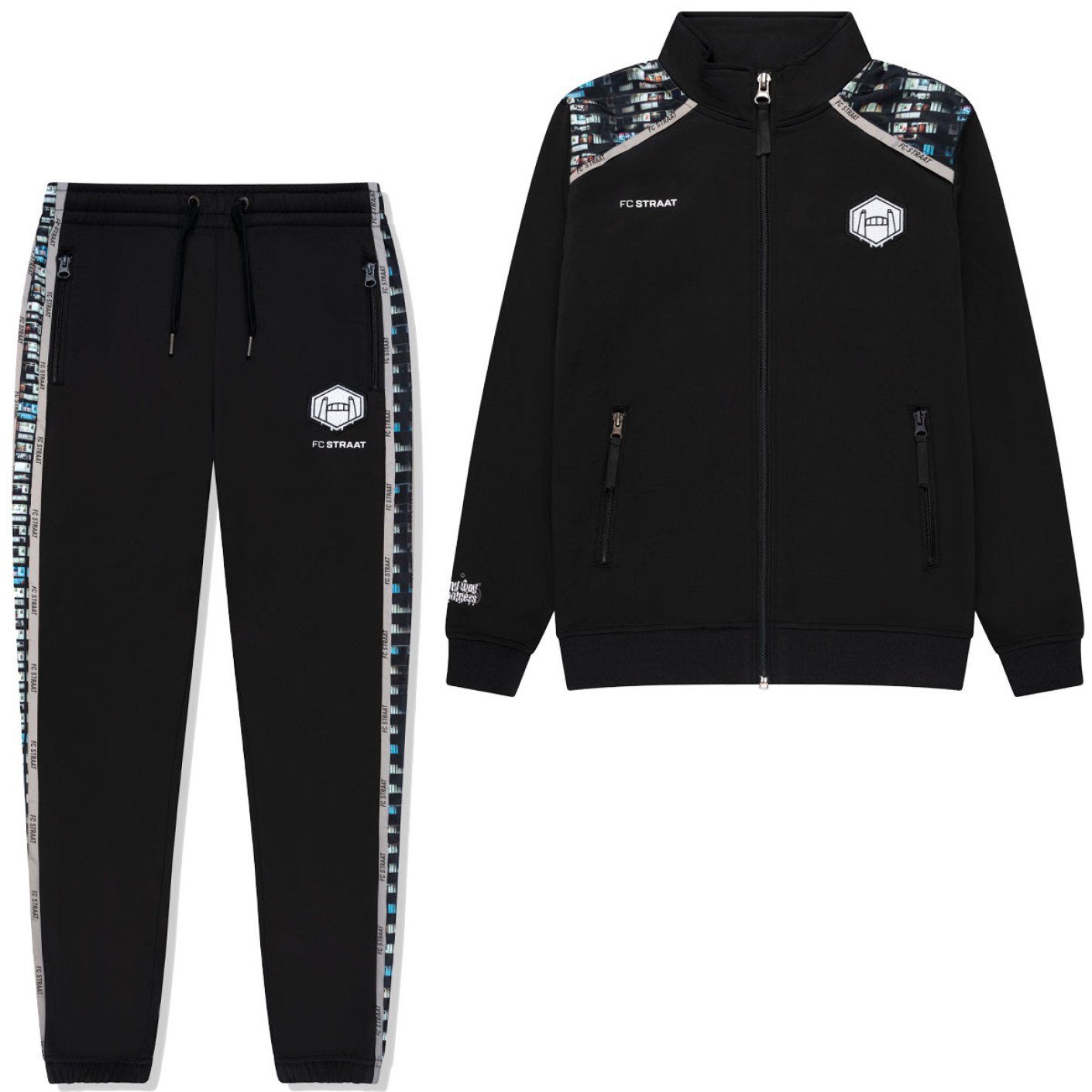 Touzani Damascus Alpine Trainingspak Full-Zip Kids Zwart Wit