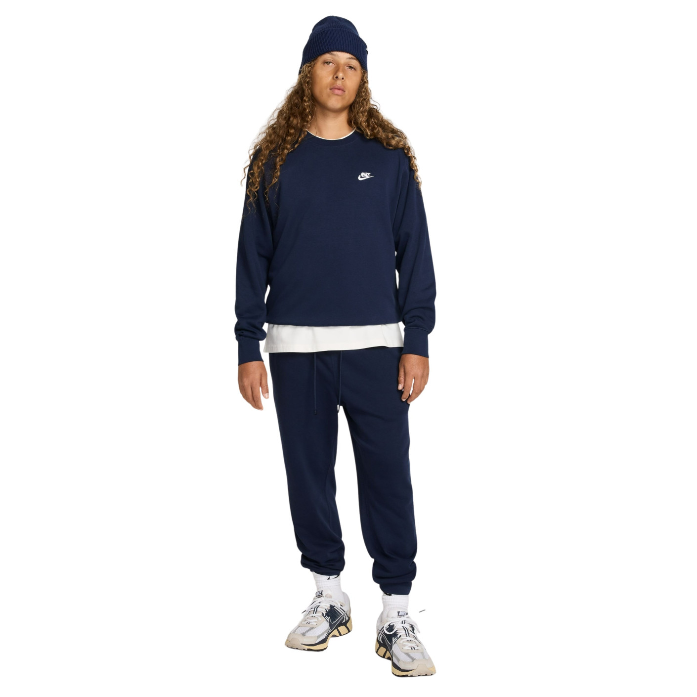 Nike Sportswear Club Fleece Crew Joggingpak Donkerblauw Wit