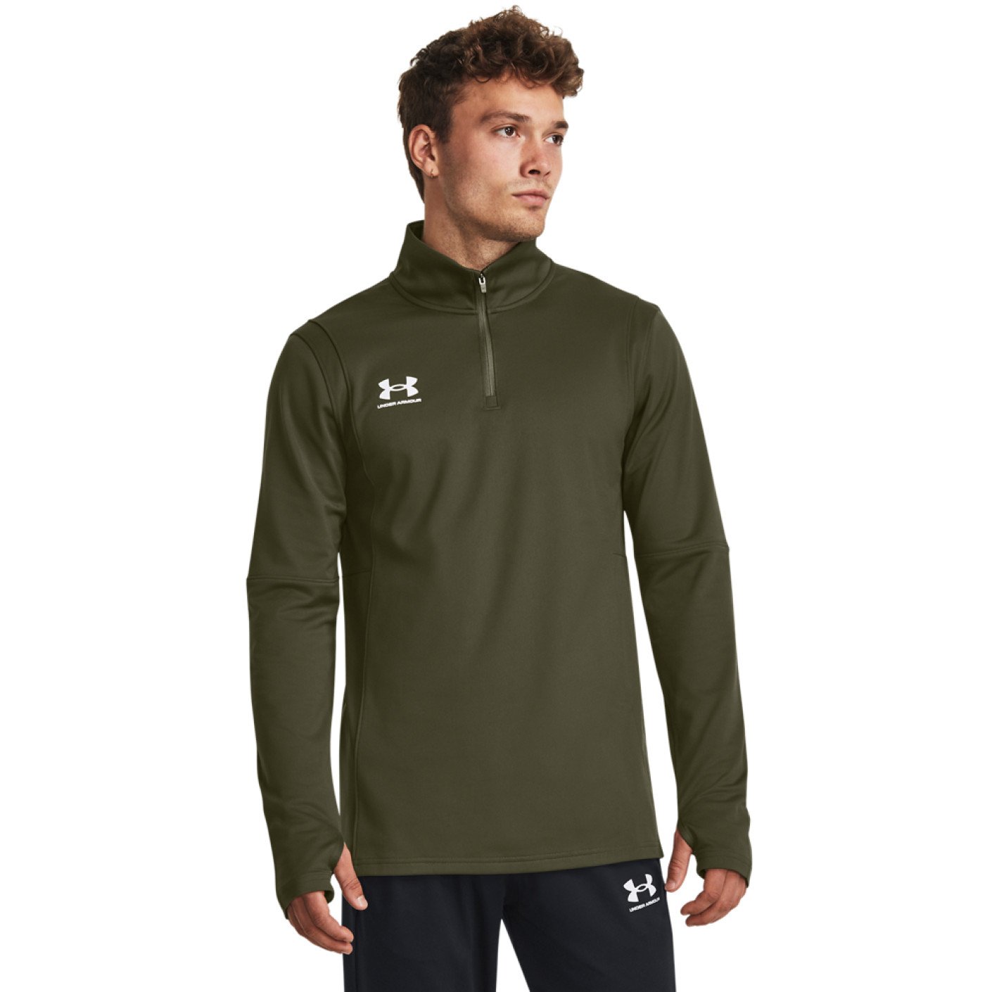 Under Armour Challenger Trainingspak 1/4-Zip Olijfgroen Wit