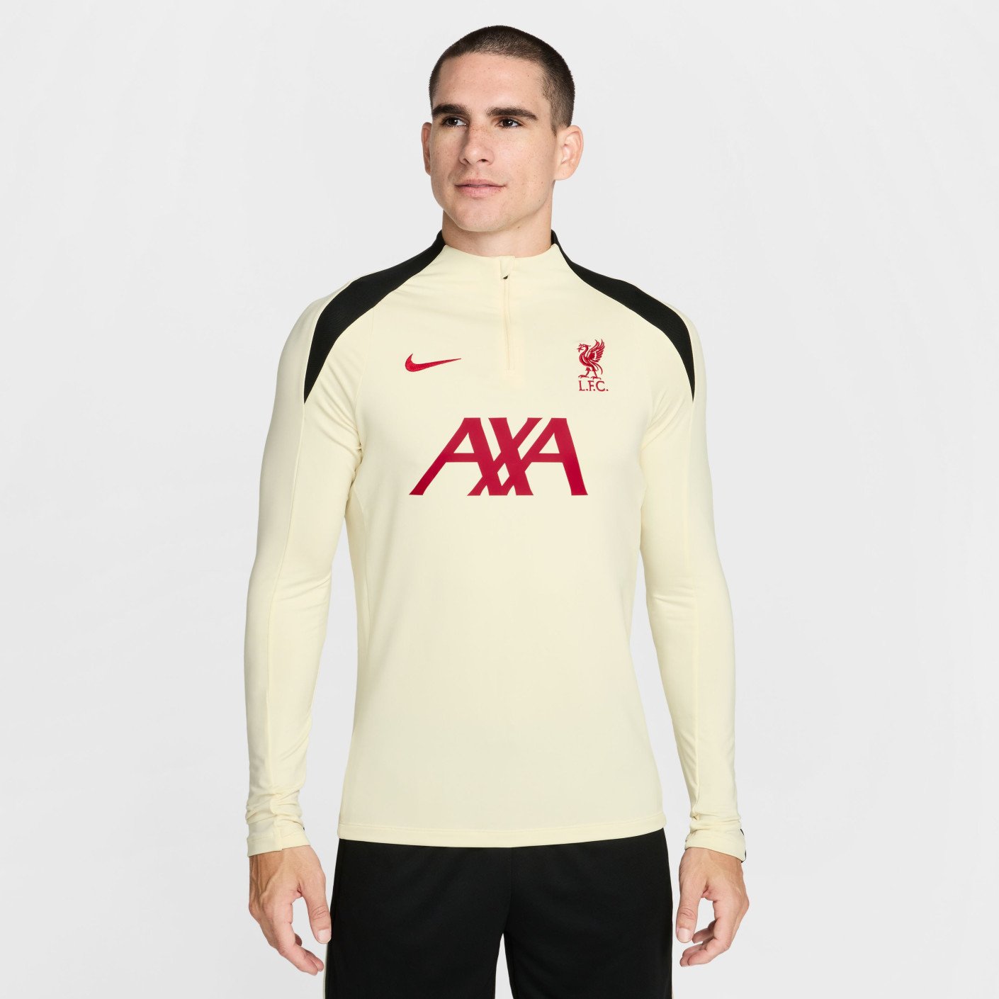 Nike Liverpool Strike Trainingspak 1/4-Zip 2024-2025 Gebroken Wit Zwart Rood