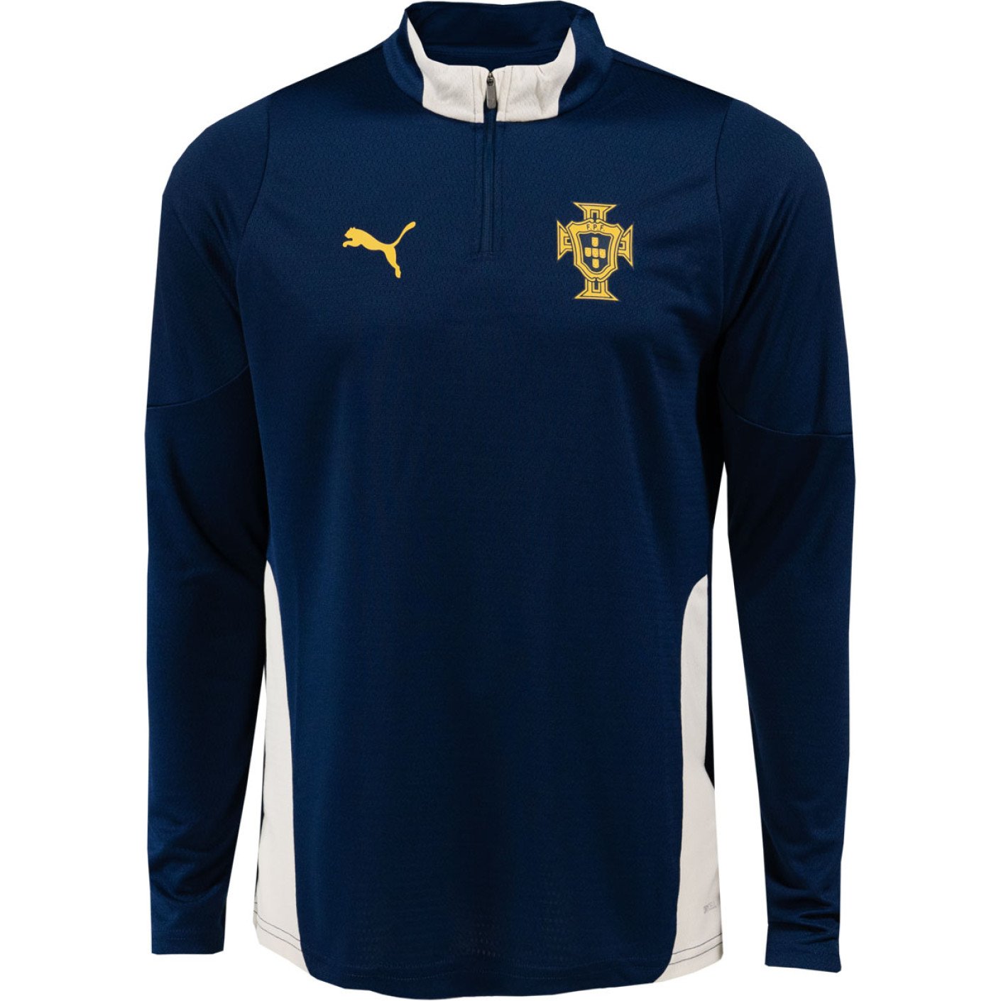 PUMA Portugal Trainingspak 1/4-Zip 2025-2026 Donkerblauw Gebroken Wit Geel