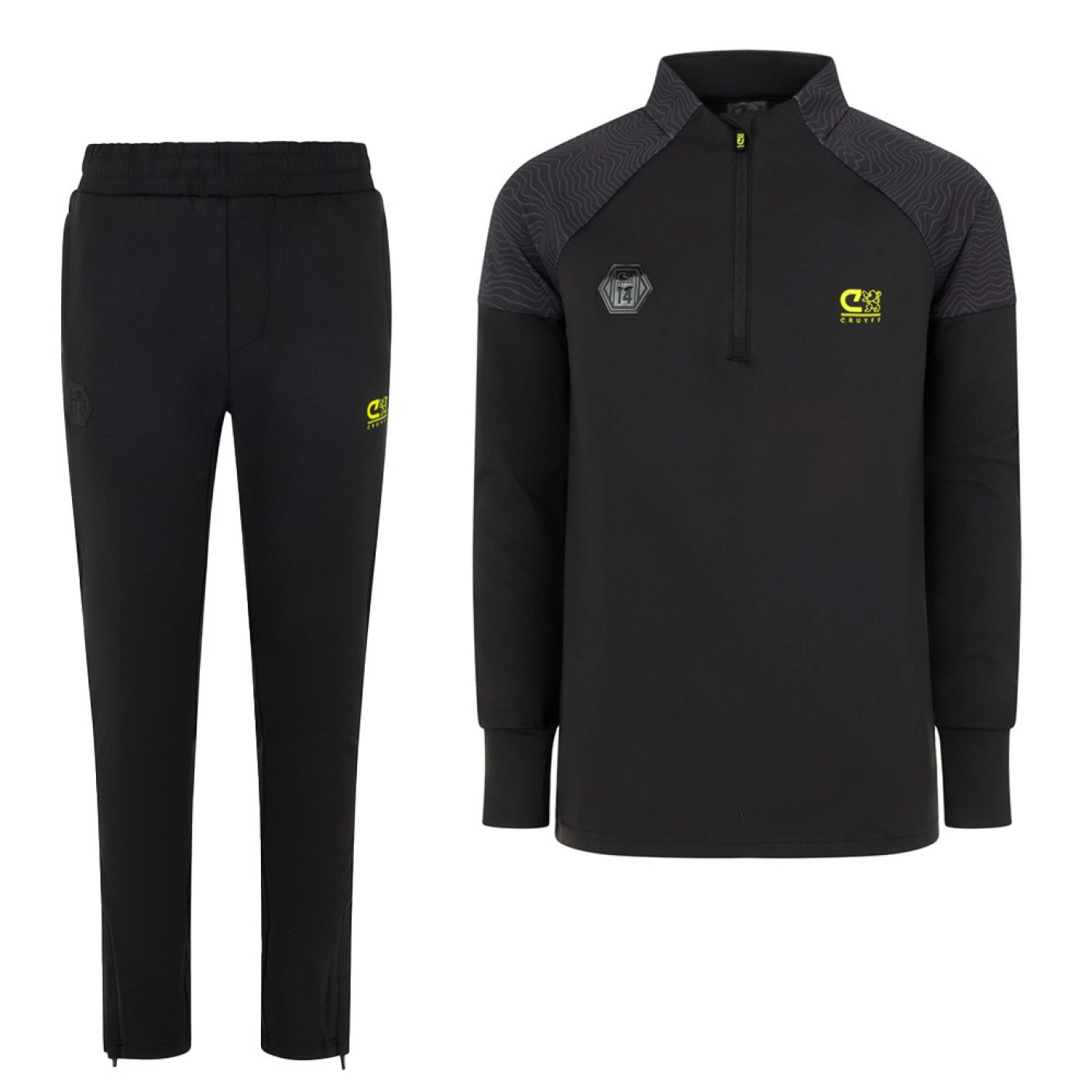 Cruyff Icon Trainingspak 1/4-Zip Kids Zwart