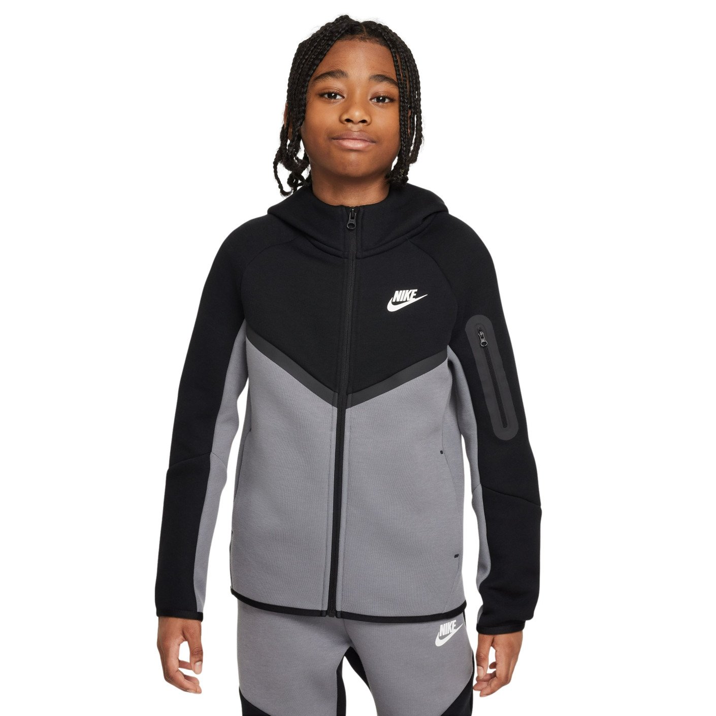 Nike Tech Fleece Sportswear Trainingspak Kids Zwart Grijs Wit