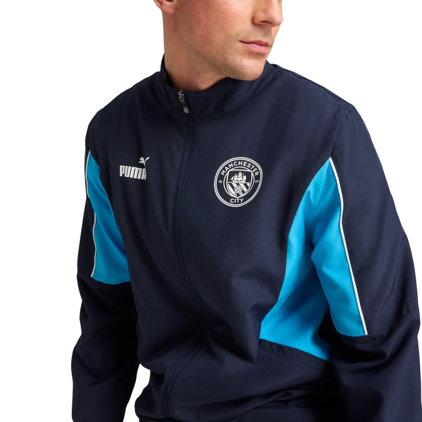 PUMA Manchester City ftblArchive Trainingspak Full-Zip 2024-2025 Donkerblauw Blauw