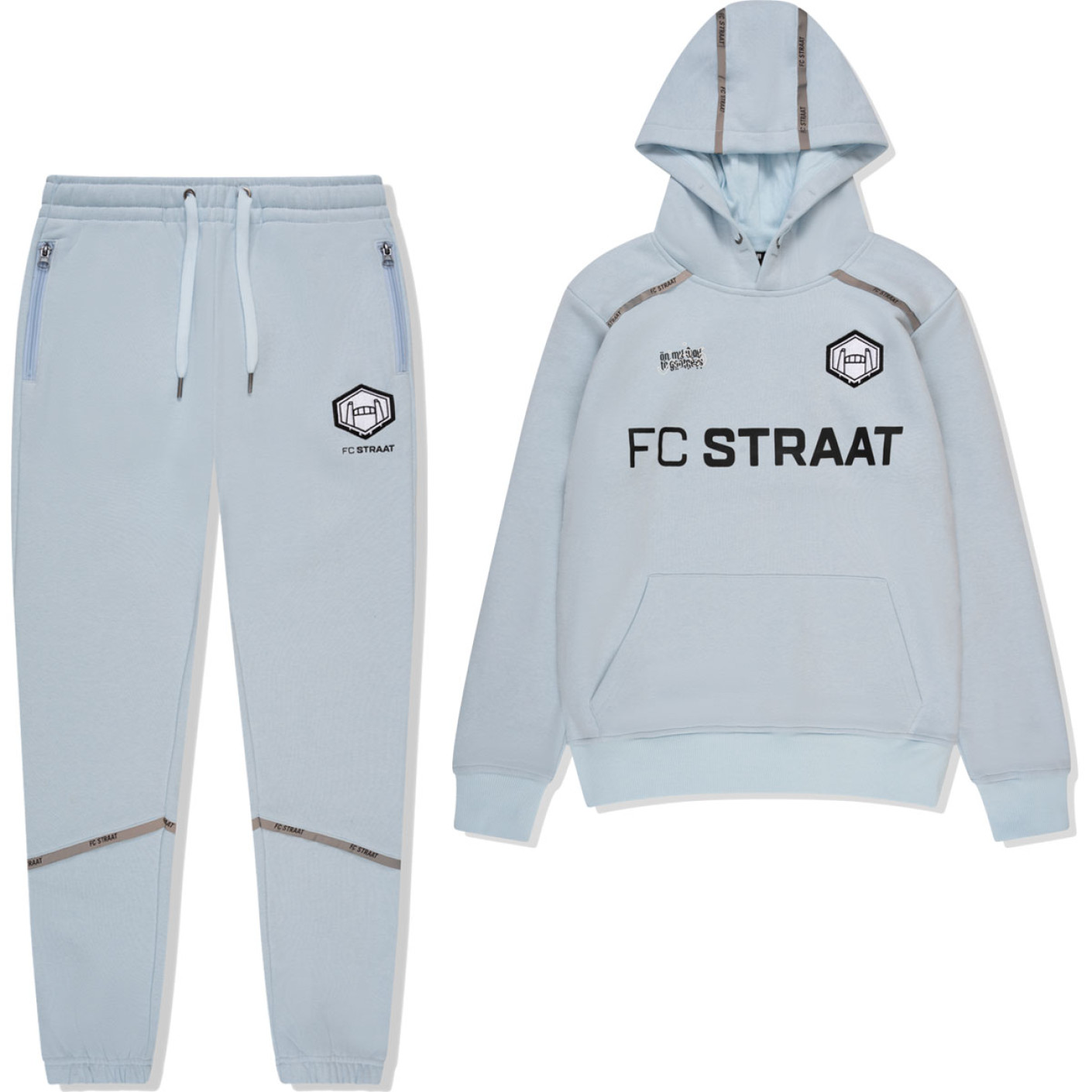 Touzani Angora Kiko Trainingspak Hooded Kids Lichtblauw Zwart