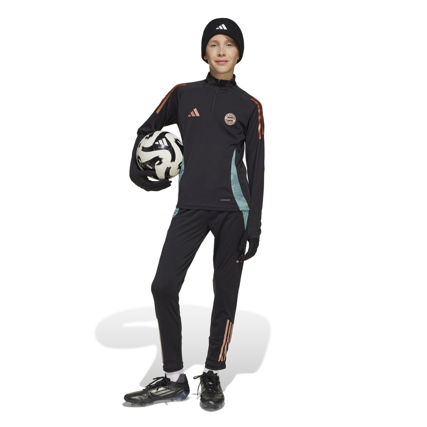 adidas Bayern München Trainingspak 1/4-Zip 2024-2025 Kids Zwart Groen Brons