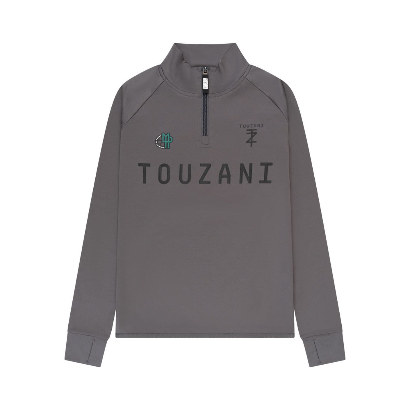 Touzani Platinum Bekko Trainingspak 1/4-Zip Kids Donkergrijs Zwart Groen