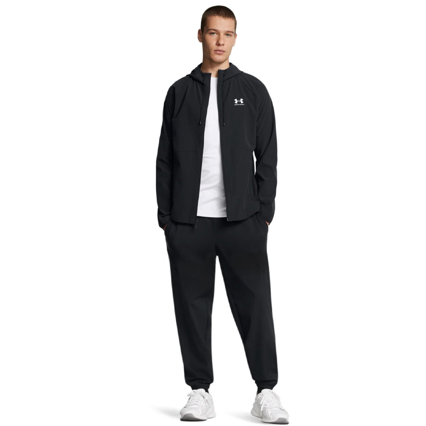 Under Armour Vibe Stretch Windrunner Trainingspak Woven Zwart Wit