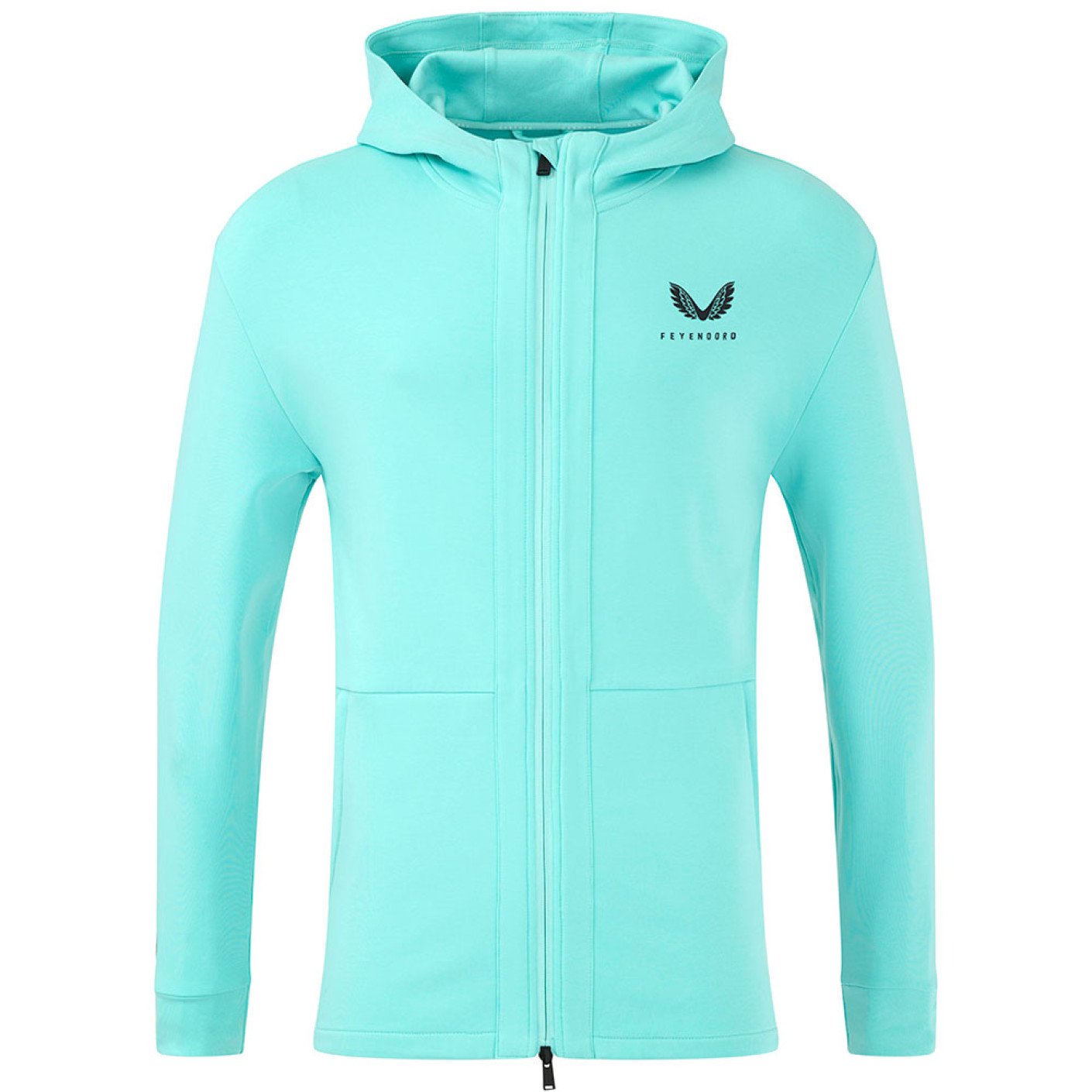 Castore Feyenoord Travel Trainingspak Full-Zip 2024-2025 Lichtblauw Zwart Donkergrijs