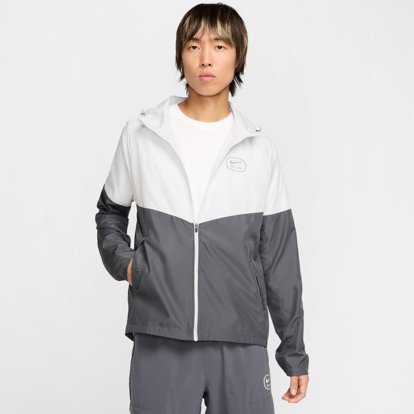 Nike Sportswear Air Trainingspak Full-Zip Woven Donkergrijs Wit