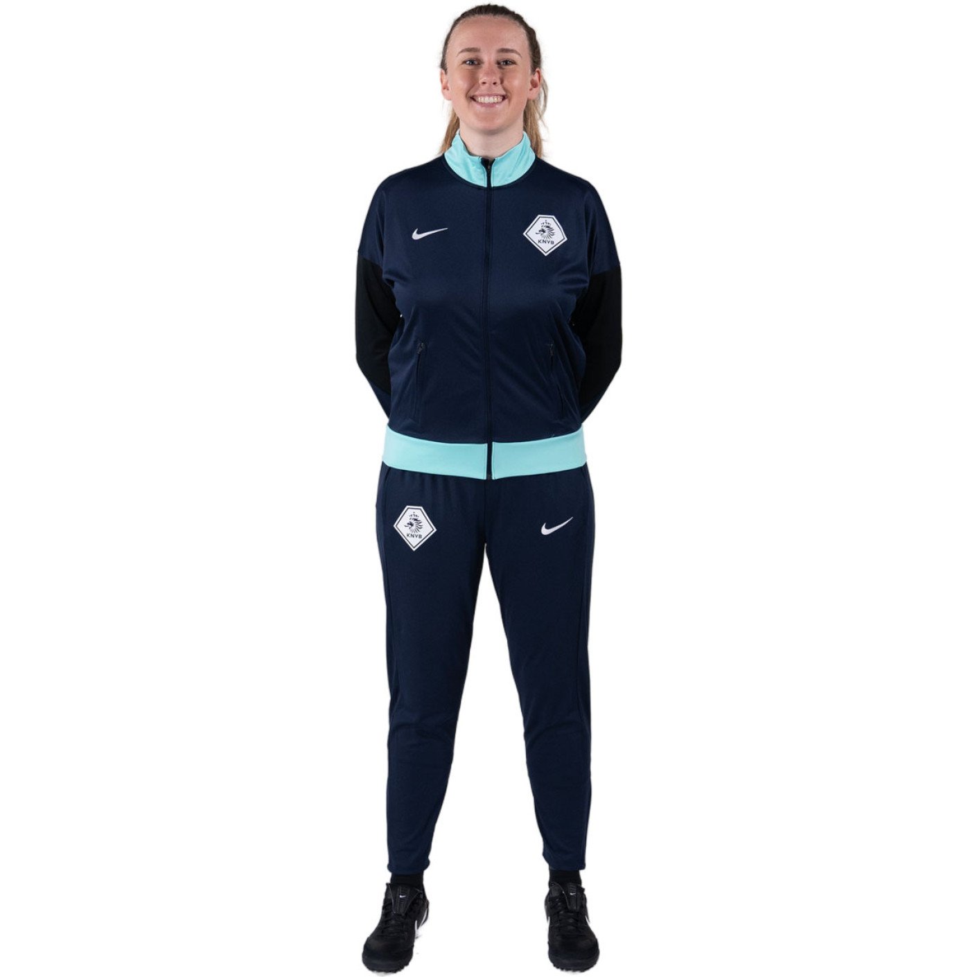 Nike KNVB Trainingspak 2024-2026 Dames Donkerblauw Turquoise Zwart