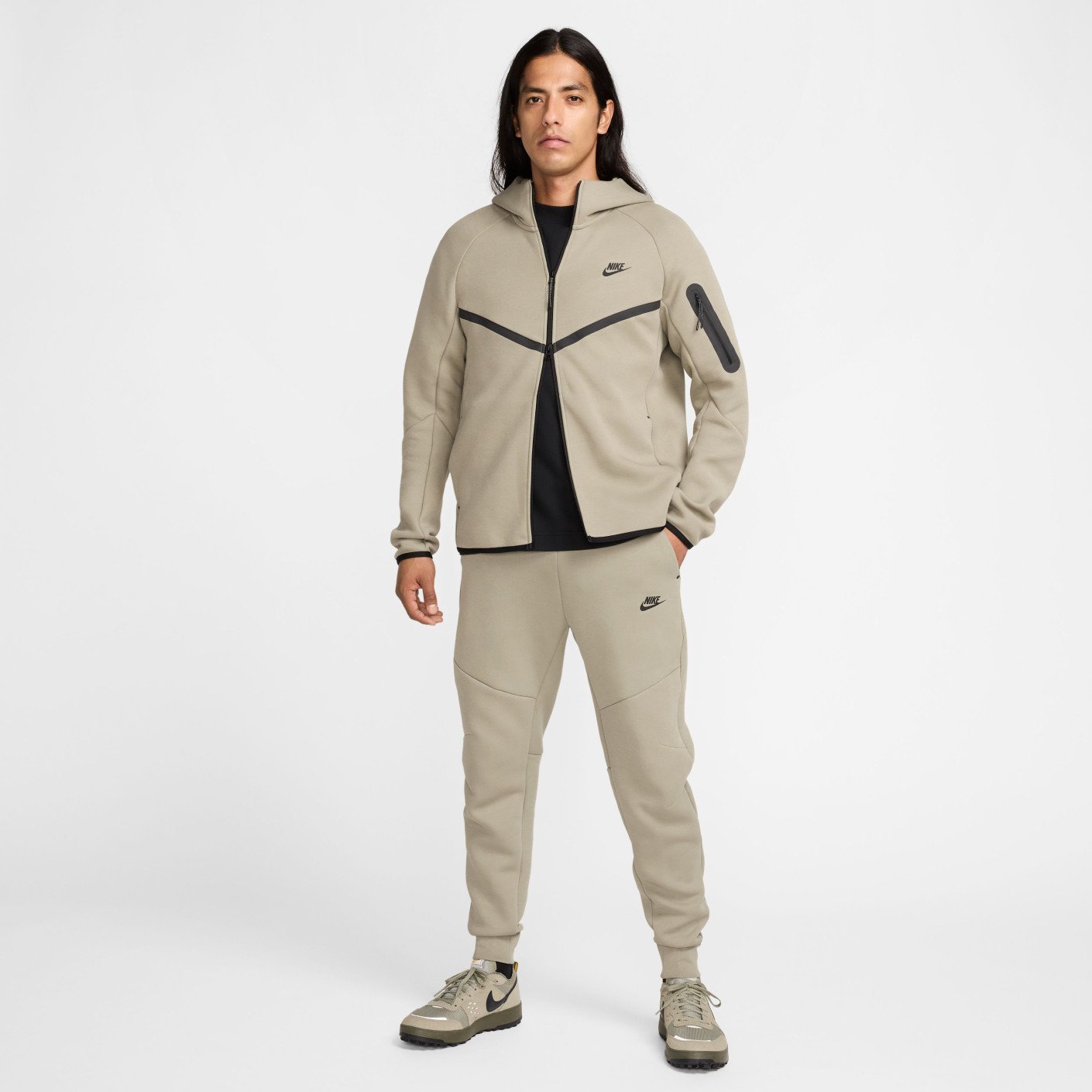 Nike Tech Fleece Sportswear Trainingspak Olijfgroen Zwart