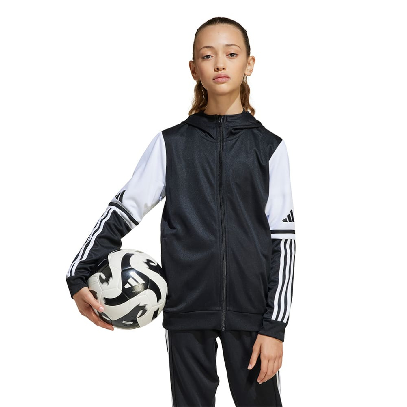 adidas Squadra 25 Hooded Trainingspak Full-Zip Kids Zwart Wit
