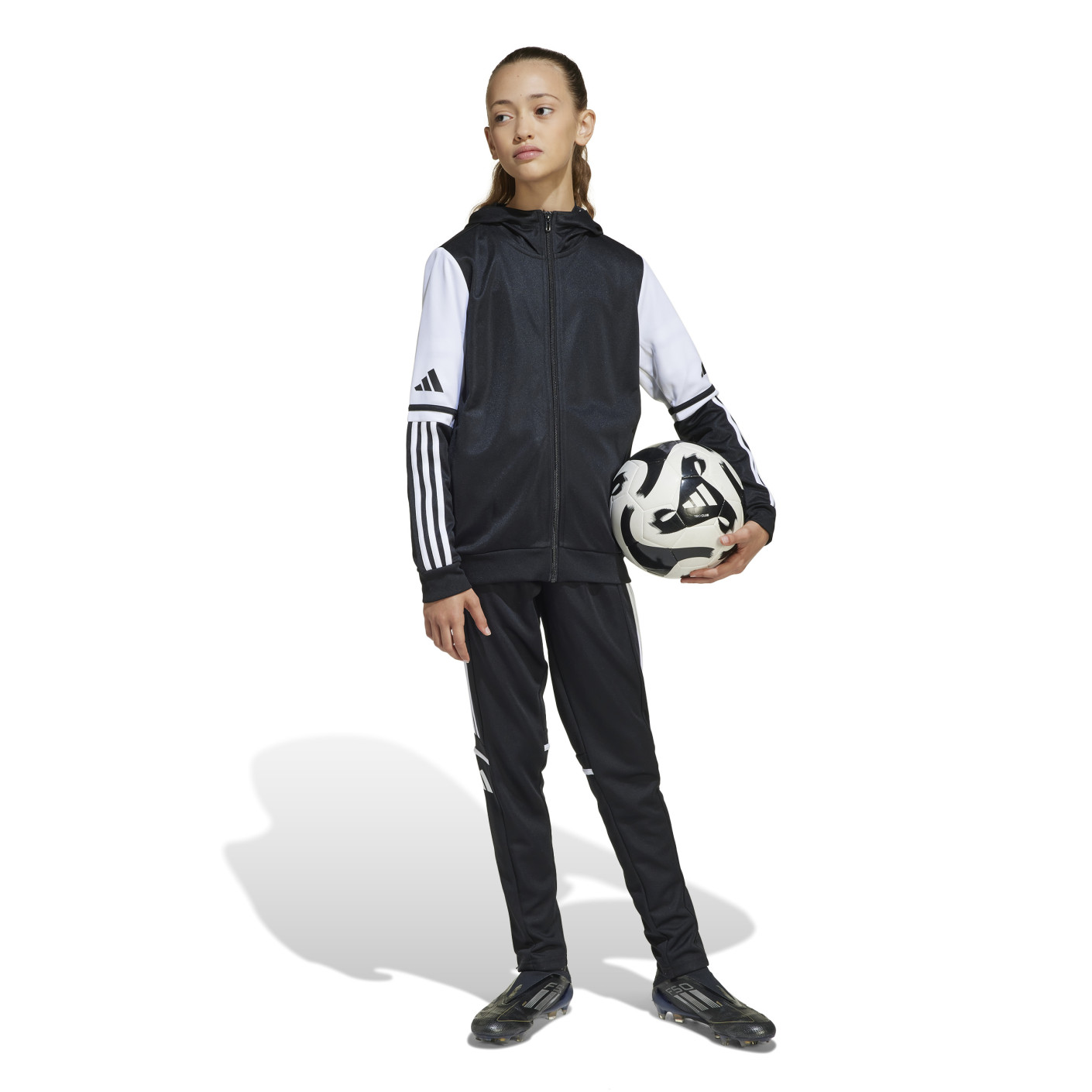 adidas Squadra 25 Hooded Trainingspak Full-Zip Kids Zwart Wit