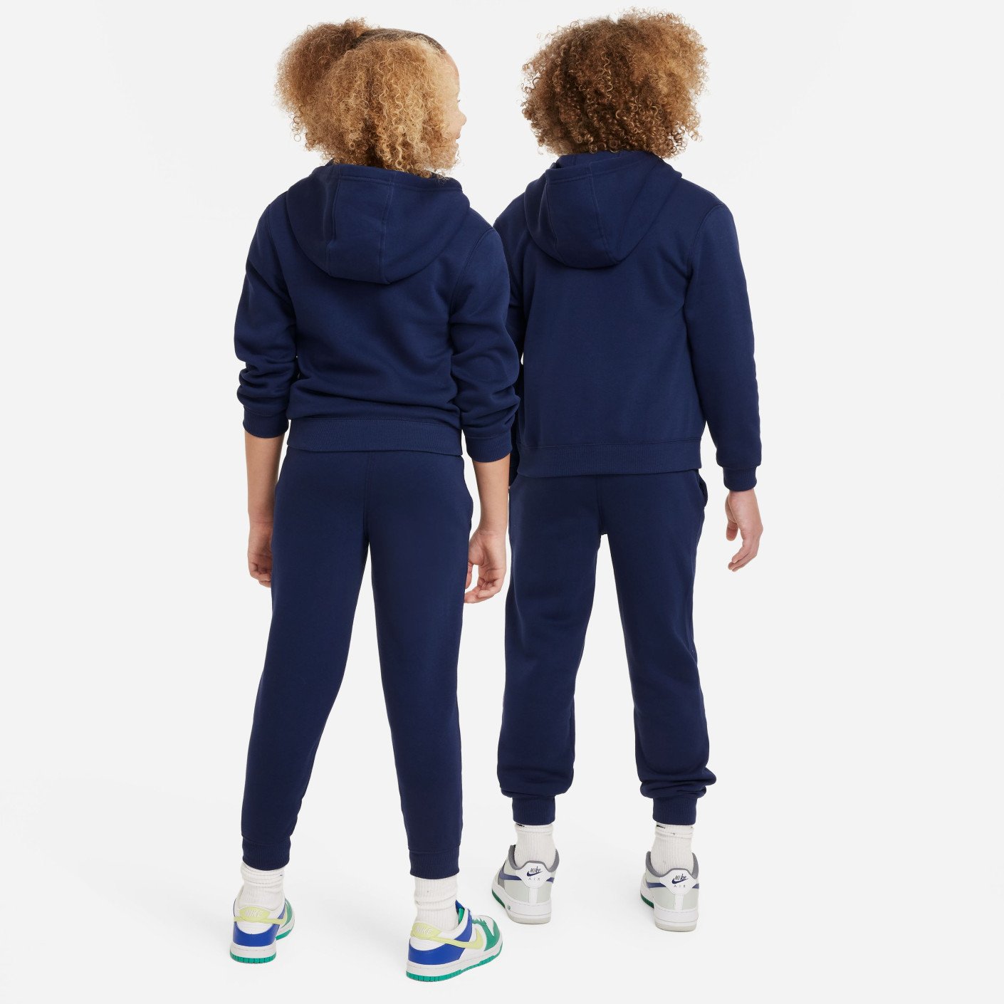 Nike Sportswear Club Fleece Trainingspak Full-Zip Hooded Kids Donkerblauw Wit