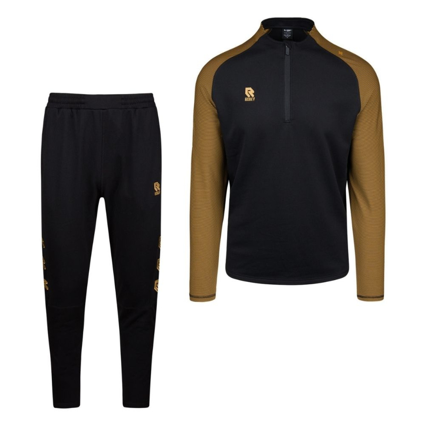 Robey Performance Half-Zip Trainingspak Kids Zwart Goud