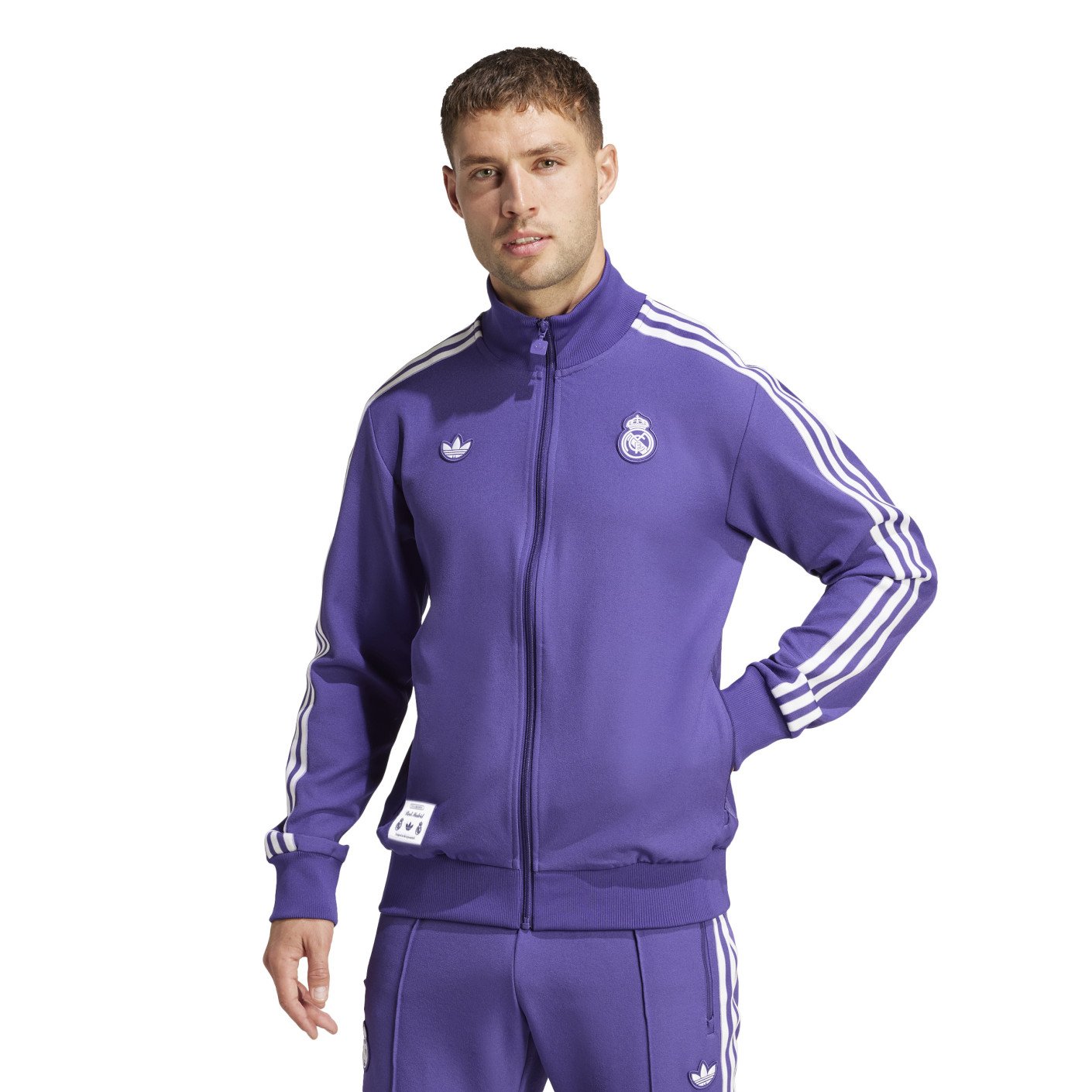 adidas Real Madrid Icon Trainingspak Full-Zip 2024-2025 Paars Wit