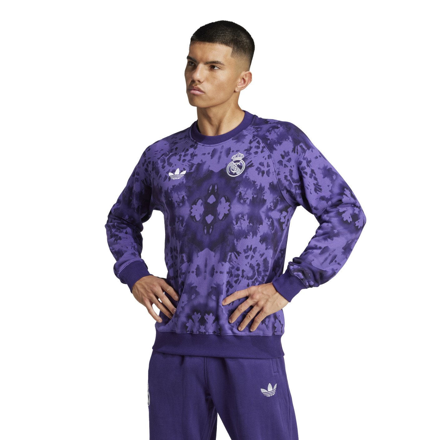 adidas Real Madrid CNY Crew Trainingspak 2024-2025 Paars Wit
