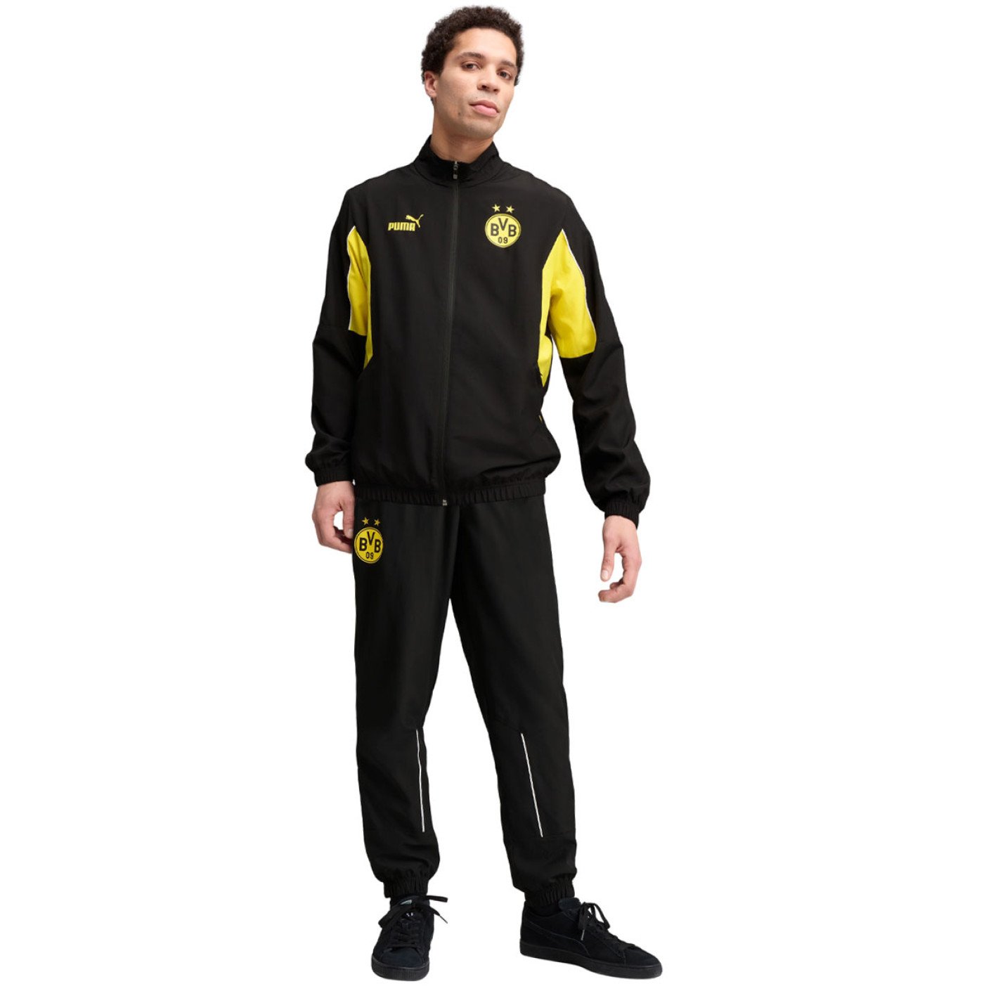 PUMA Borussia Dortmund FtblArchive Trainingspak Full-Zip 2024-2025 Zwart Geel