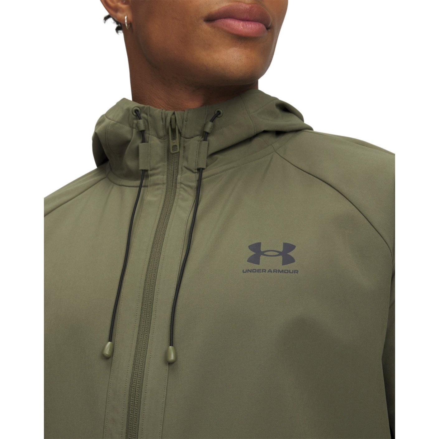 Under Armour Vibe Windbreaker Trainingspak Woven Olijfgroen Zwart