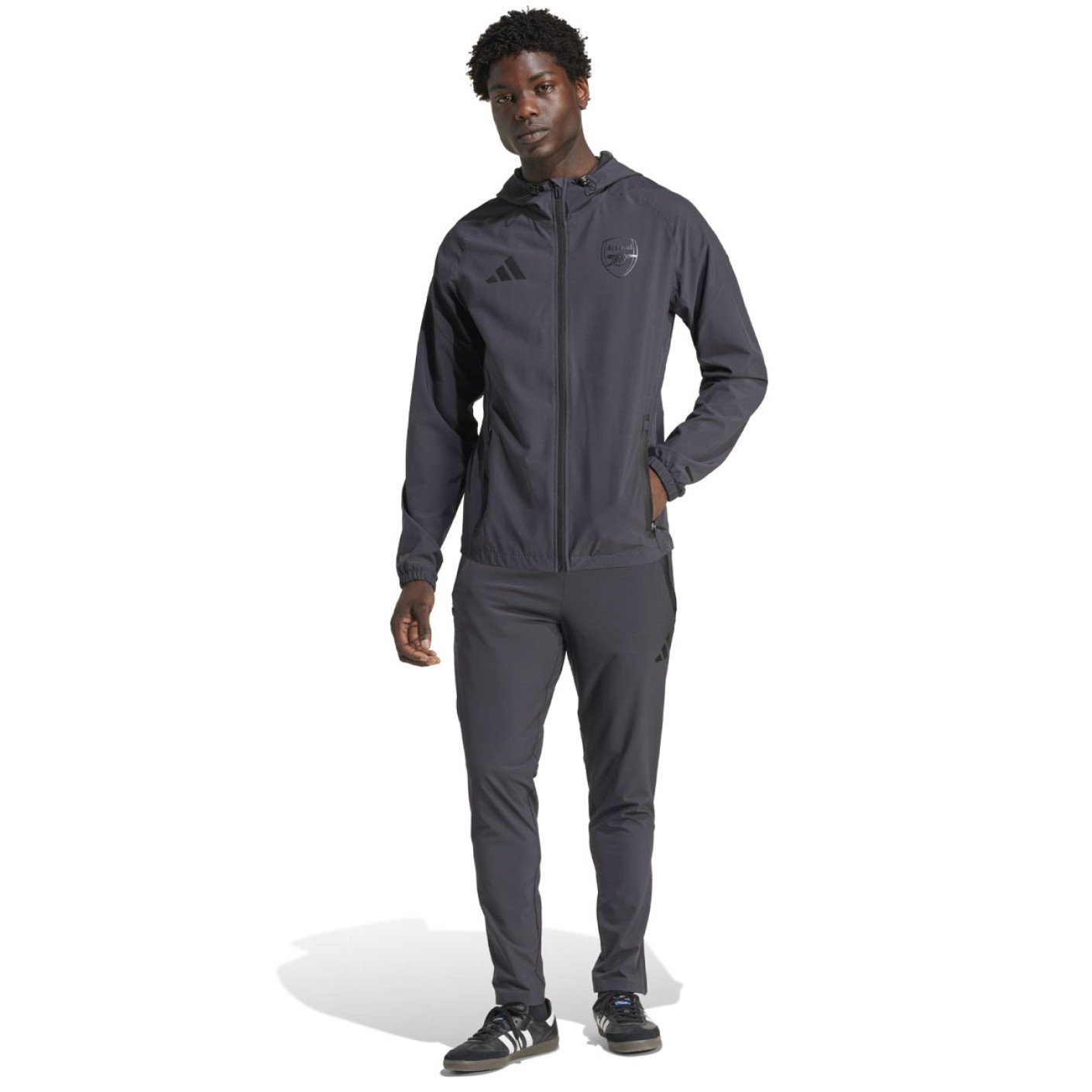 adidas Arsenal Vis Tech Trainingspak Full-Zip 2024-2025 Donkergrijs