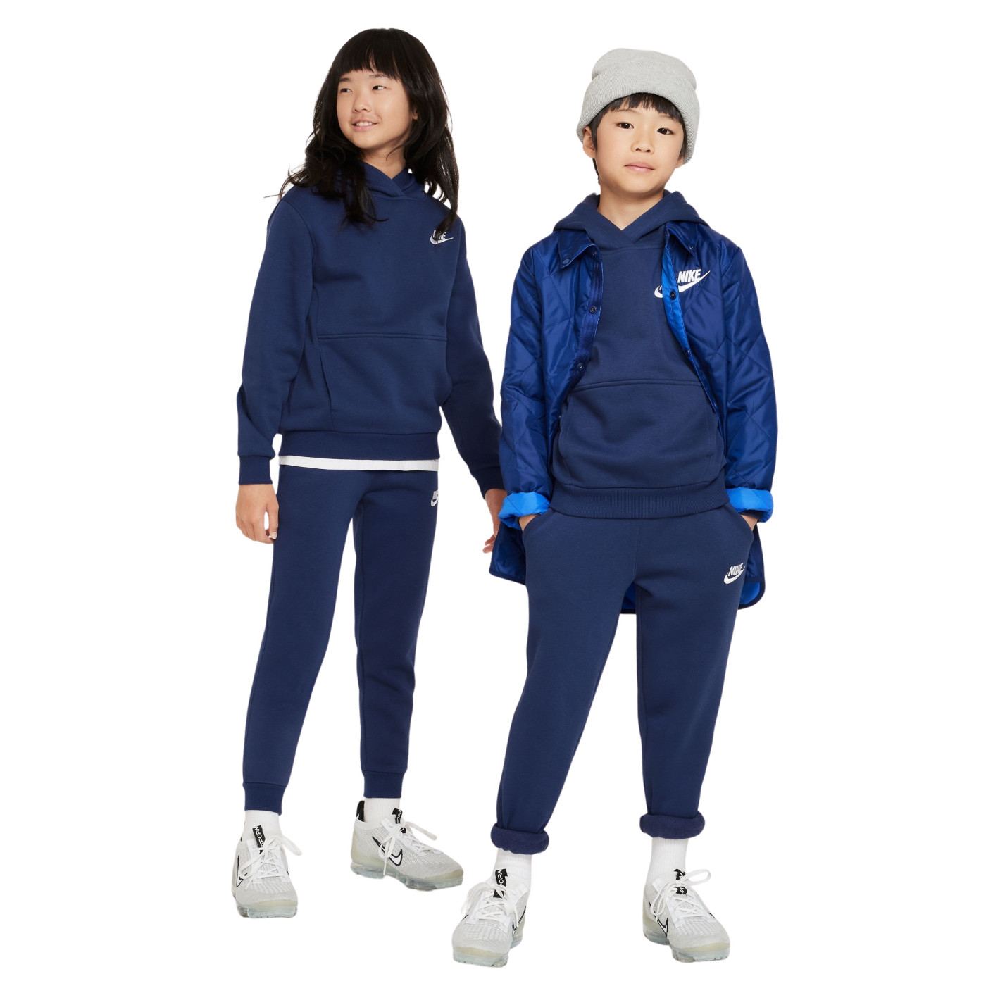 Nike Sportswear Club Fleece Hoodie Trainingspak Kids Donkerblauw Wit