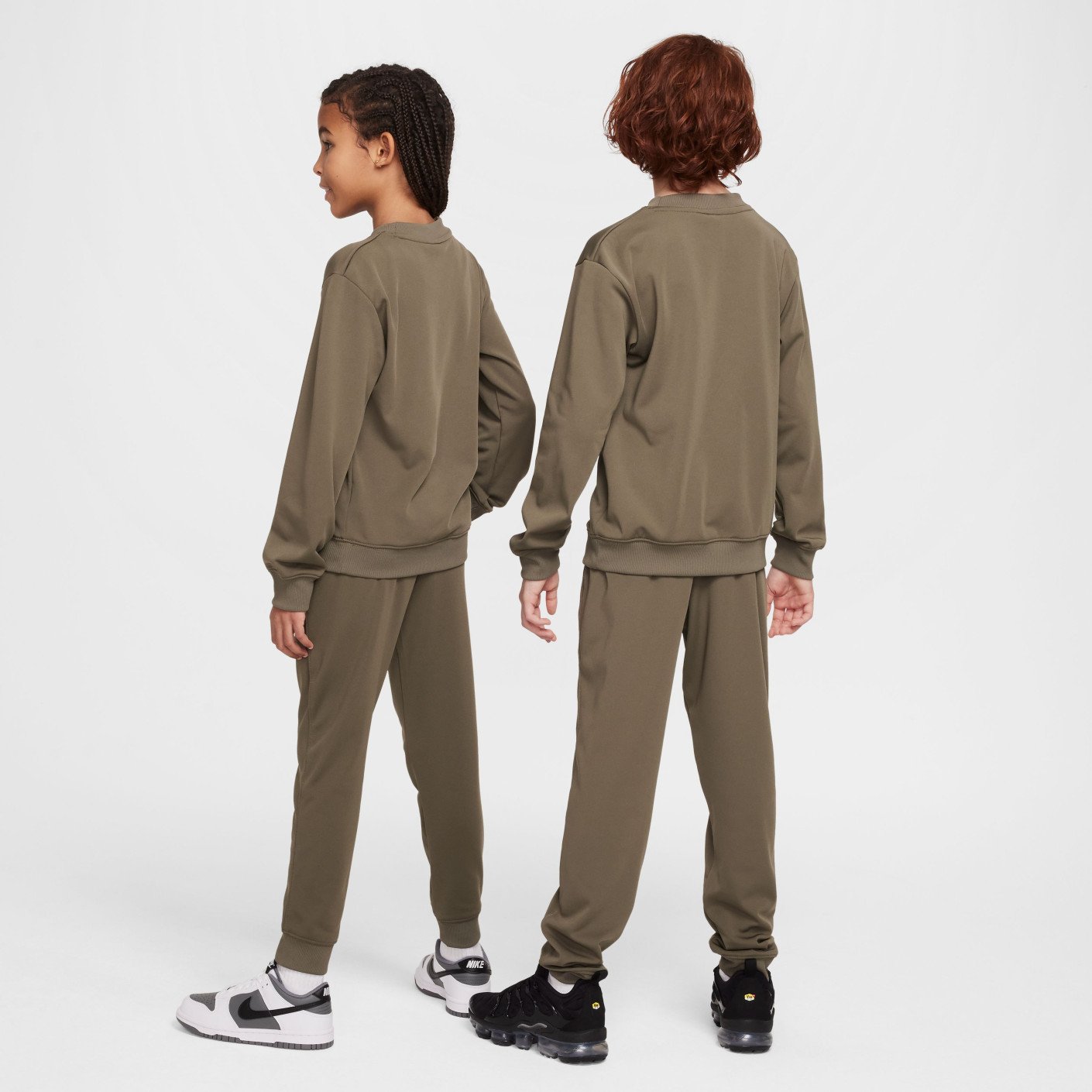 Nike Sportswear Big Logo Crew Trainingspak Kids Olijfgroen Wit