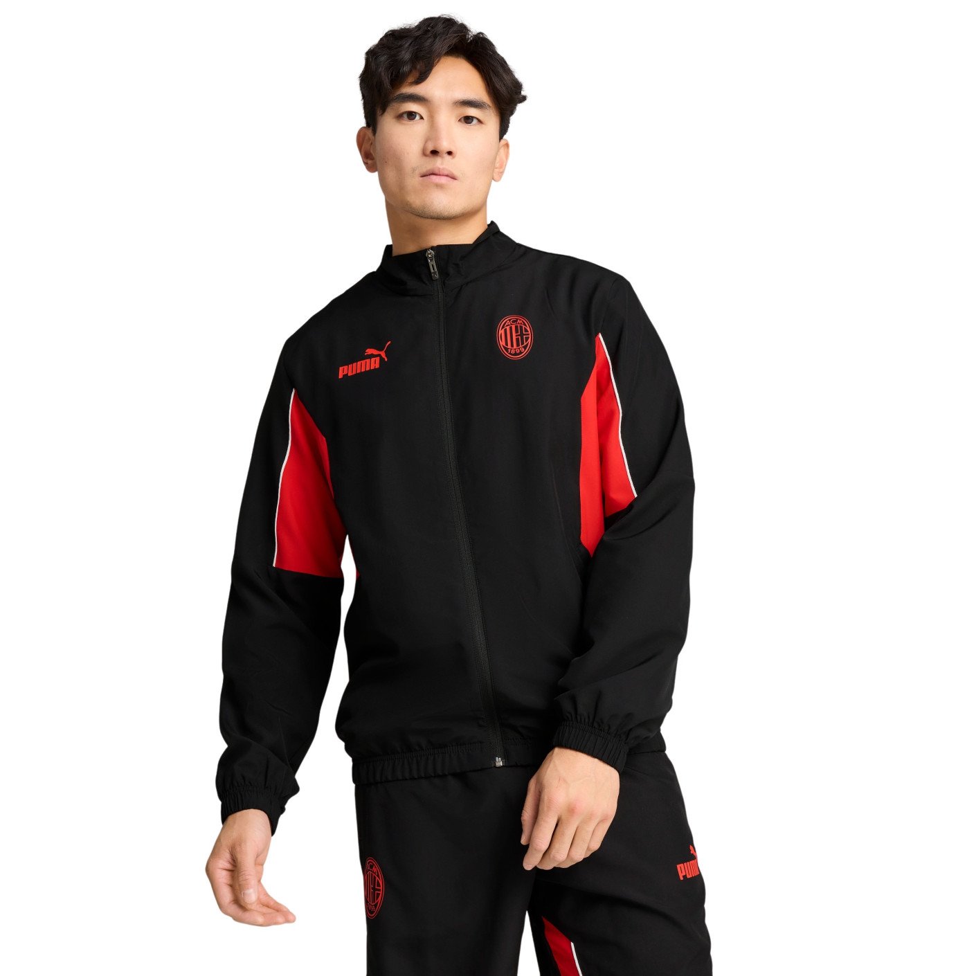 PUMA AC Milan FtblArchive Trainingspak Full-Zip 2024-2025 Zwart Rood