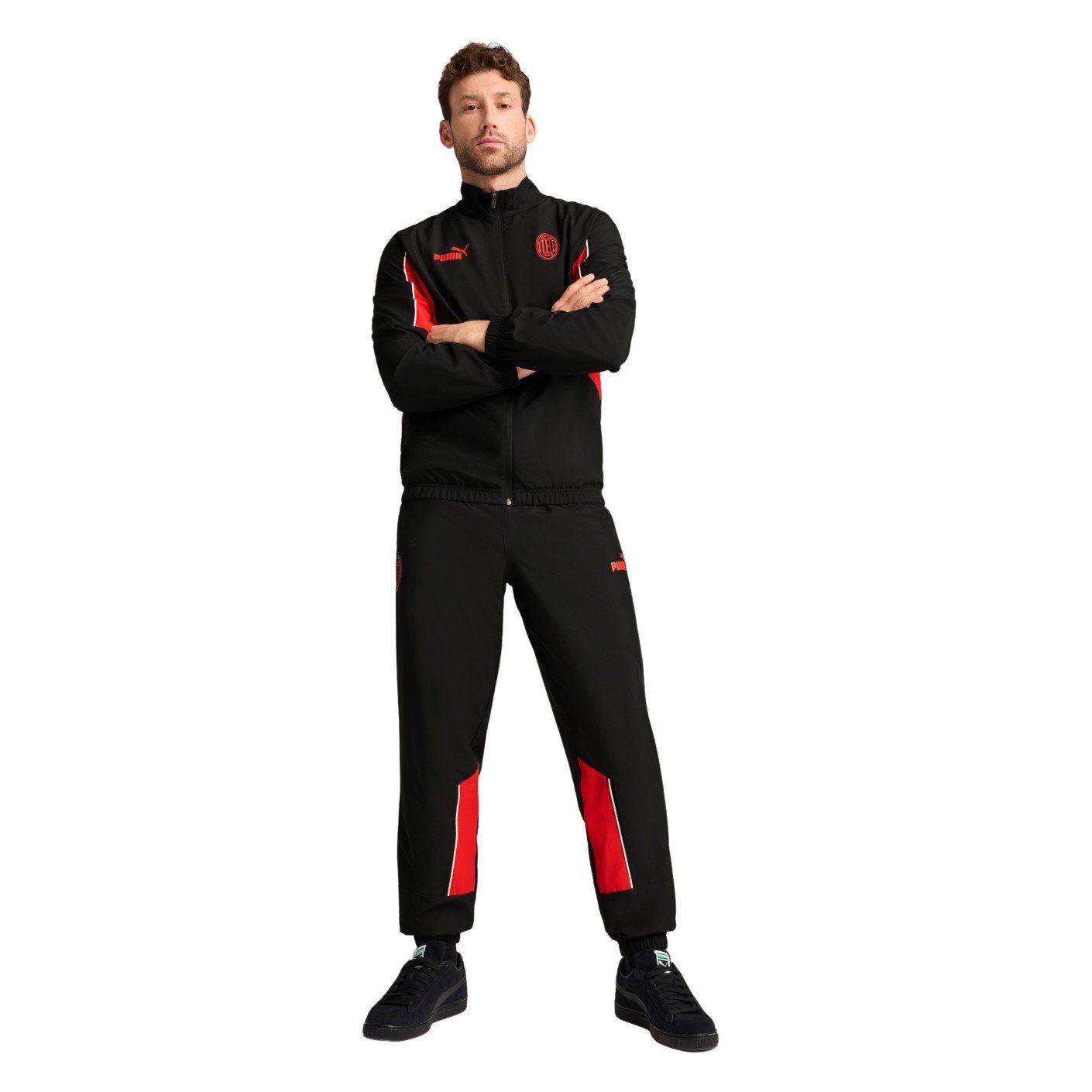 PUMA AC Milan FtblArchive Trainingspak Full-Zip 2024-2025 Zwart Rood