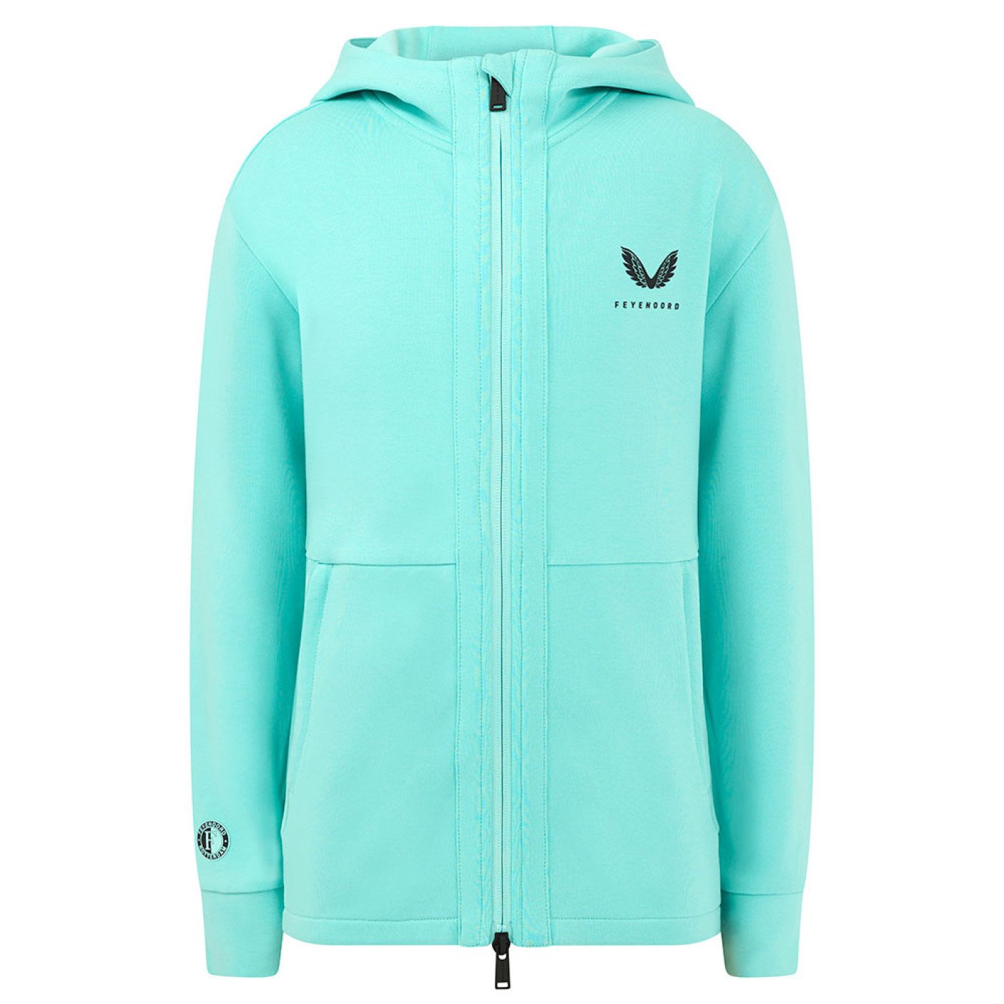 Castore Feyenoord Travel Trainingspak Full-Zip 2024-2025 Kids Lichtblauw Zwart Donkergrijs
