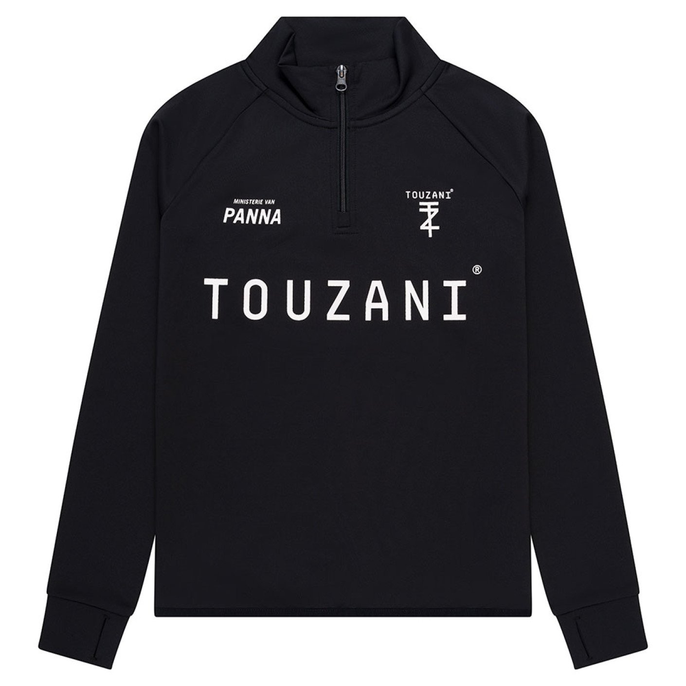 Touzani Platinum Trainingspak 1/4-Zip Kids Zwart Wit