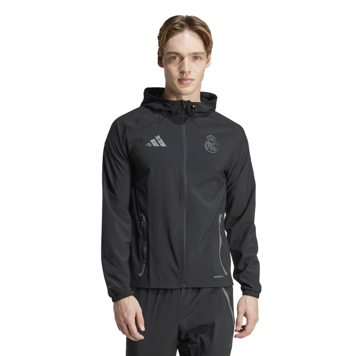 adidas Real Madrid Vis Tech Trainingspak Full-Zip 2024-2025 Zwart