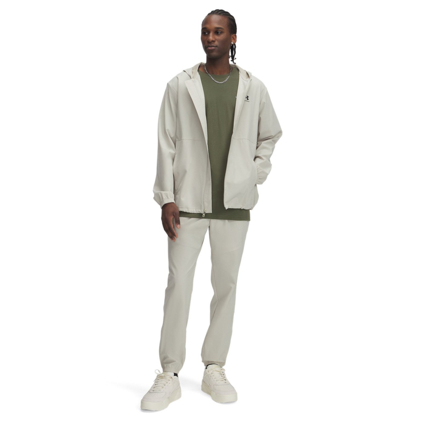 Under Armour Stretch Vibe Trainingspak Full-Zip Woven Beige Zwart
