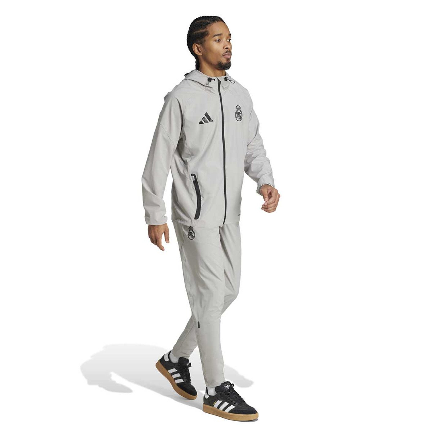 adidas Real Madrid Vis Tech Trainingspak Full-Zip 2024-2025 Grijs