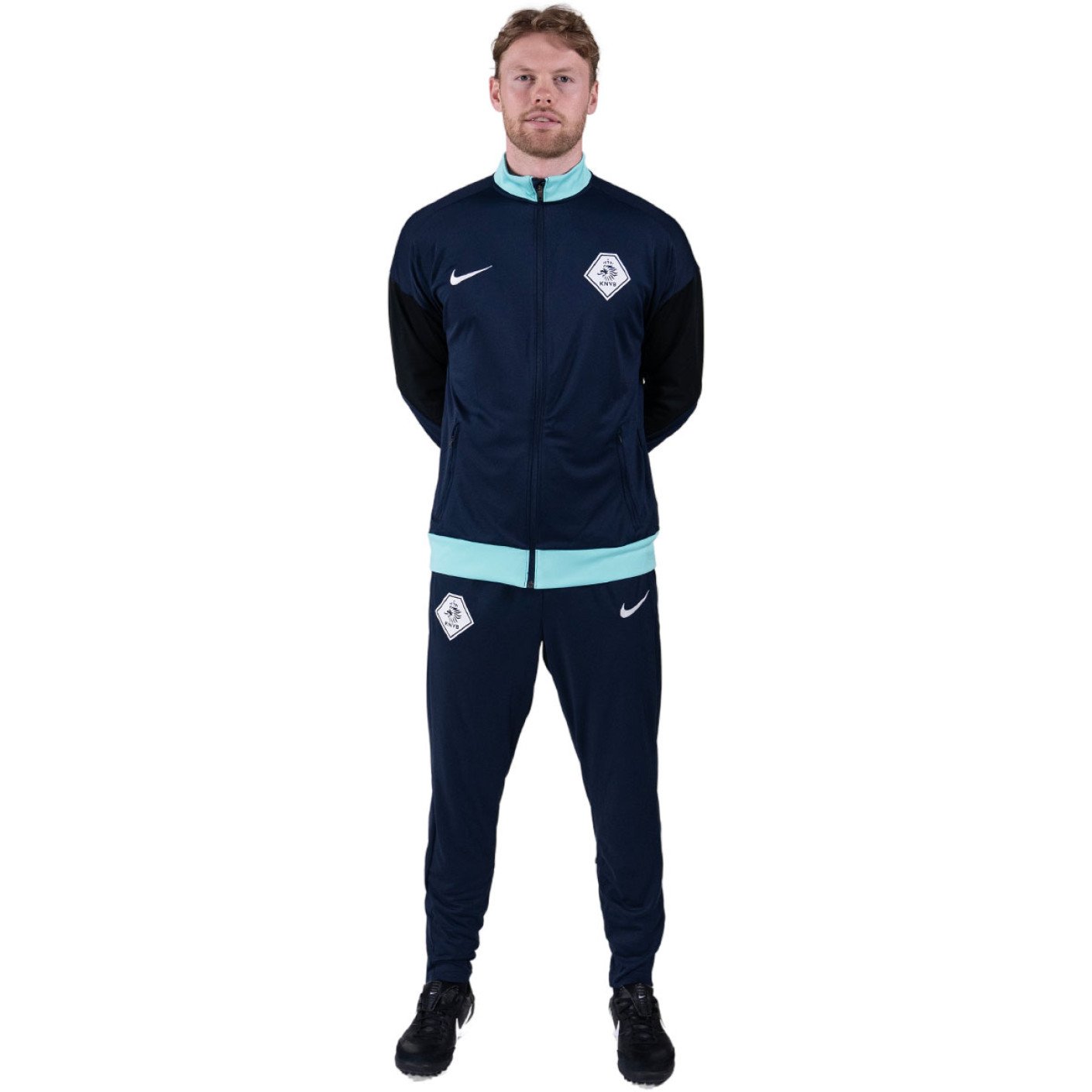 Nike KNVB Trainingspak 2024-2026 Donkerblauw Turquoise Zwart