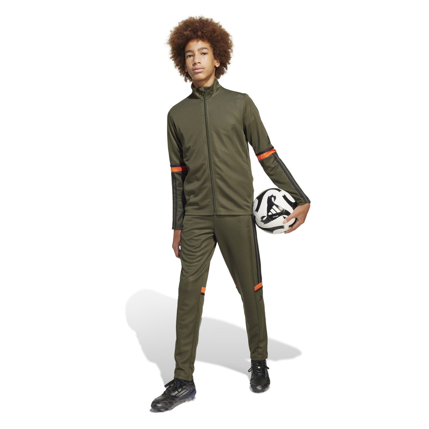 adidas Squadra 25 Trainingspak Full-Zip Kids Donkergroen Zwart Oranje
