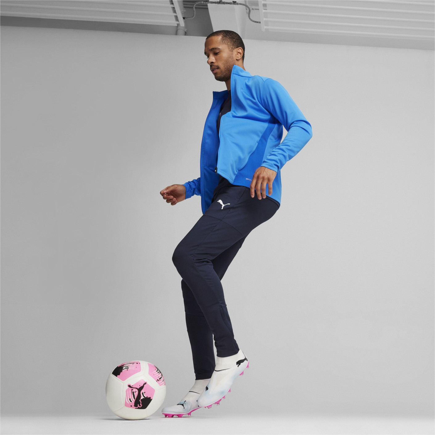 PUMA teamGOAL Trainingspak Full-Zip Blauw Donkerblauw Wit