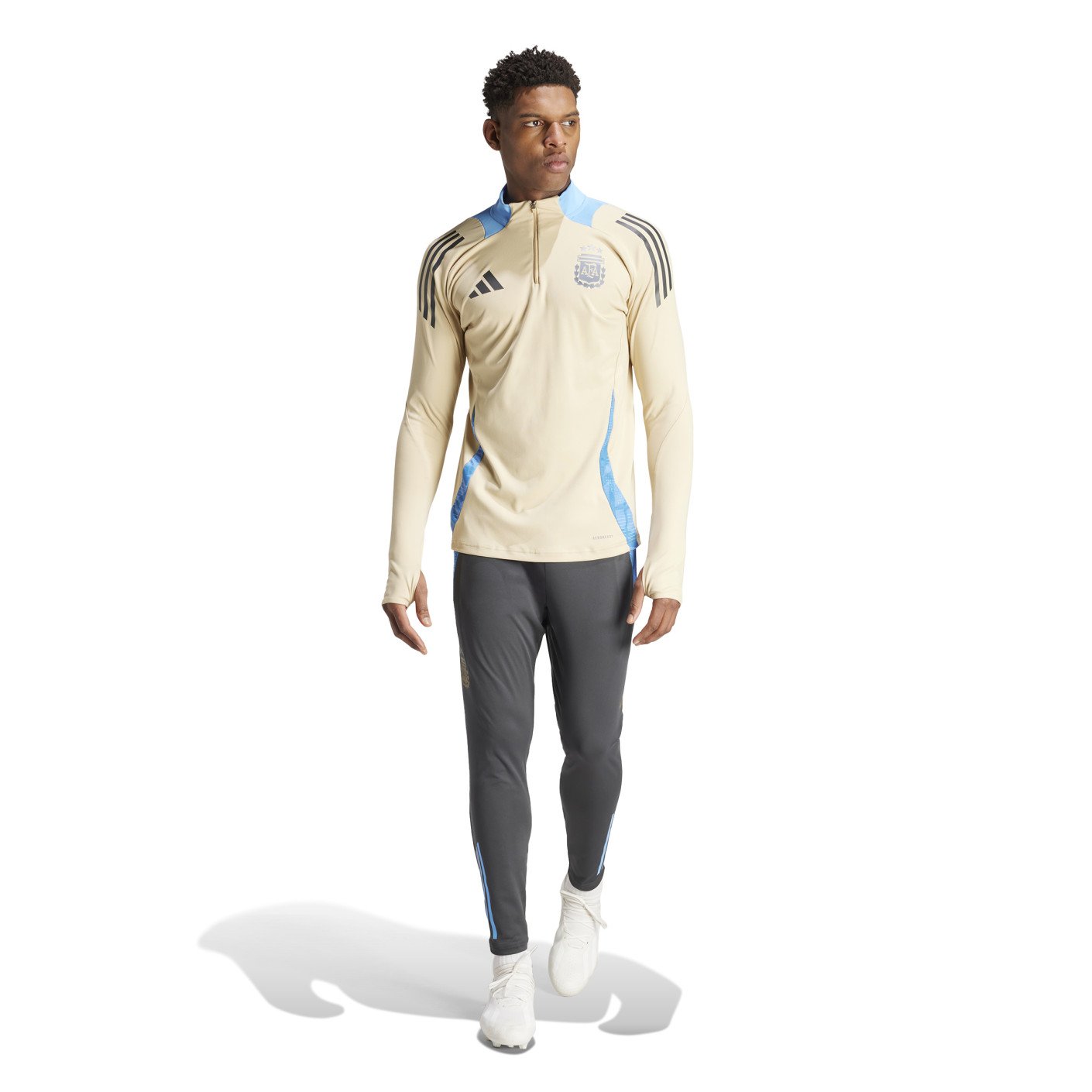 adidas Argentinië Trainingspak 1/4-Zip 2024-2026 Beige Donkergrijs Lichtblauw Goud