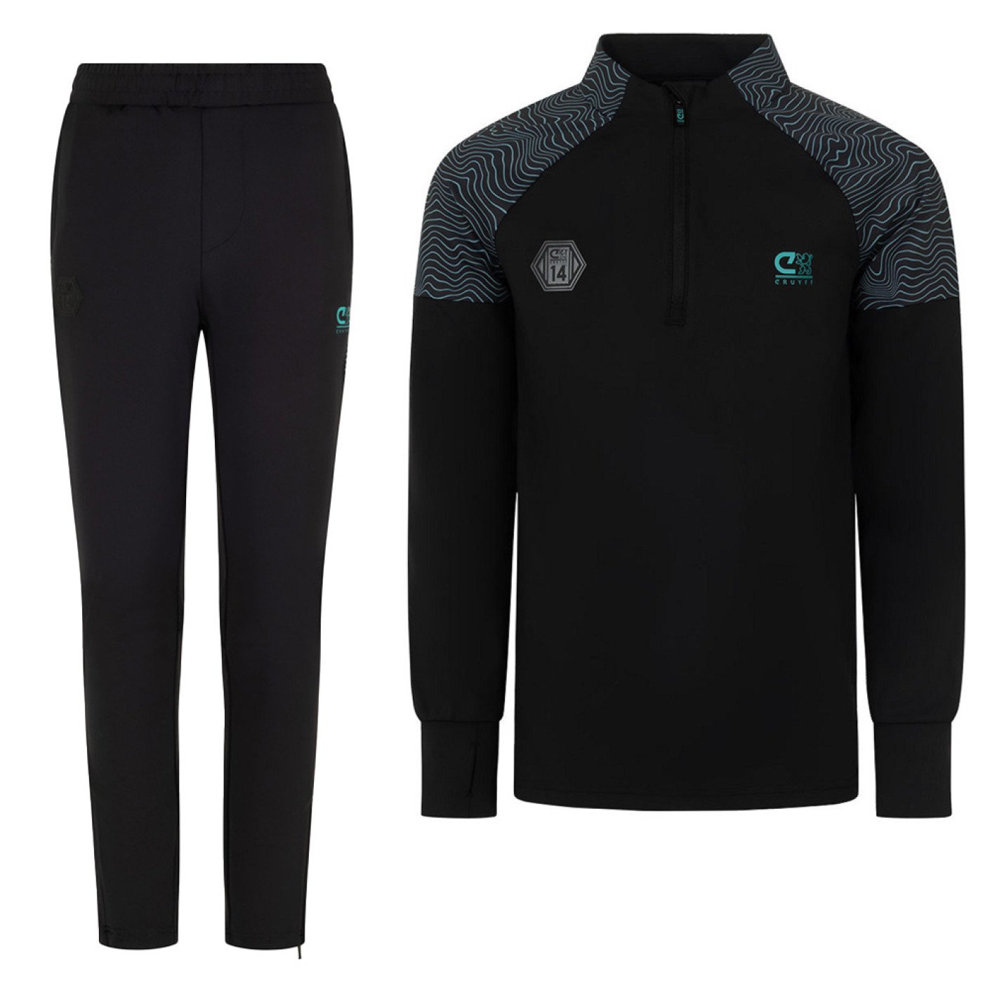 Cruyff Icon Trainingspak 1/4-Zip Kids Blauw