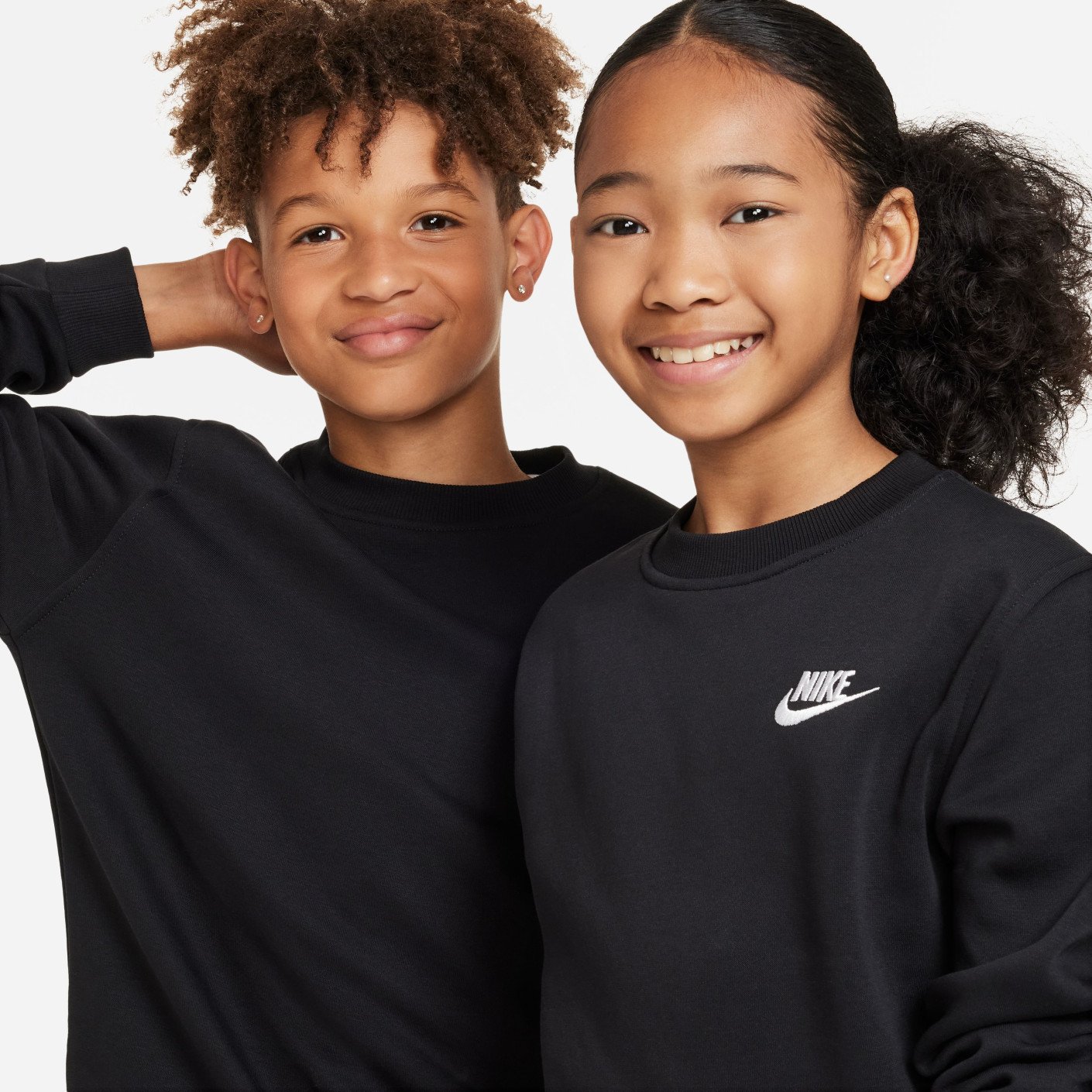 Nike Sportswear Club Fleece Crew Trainingspak Kids Zwart Wit