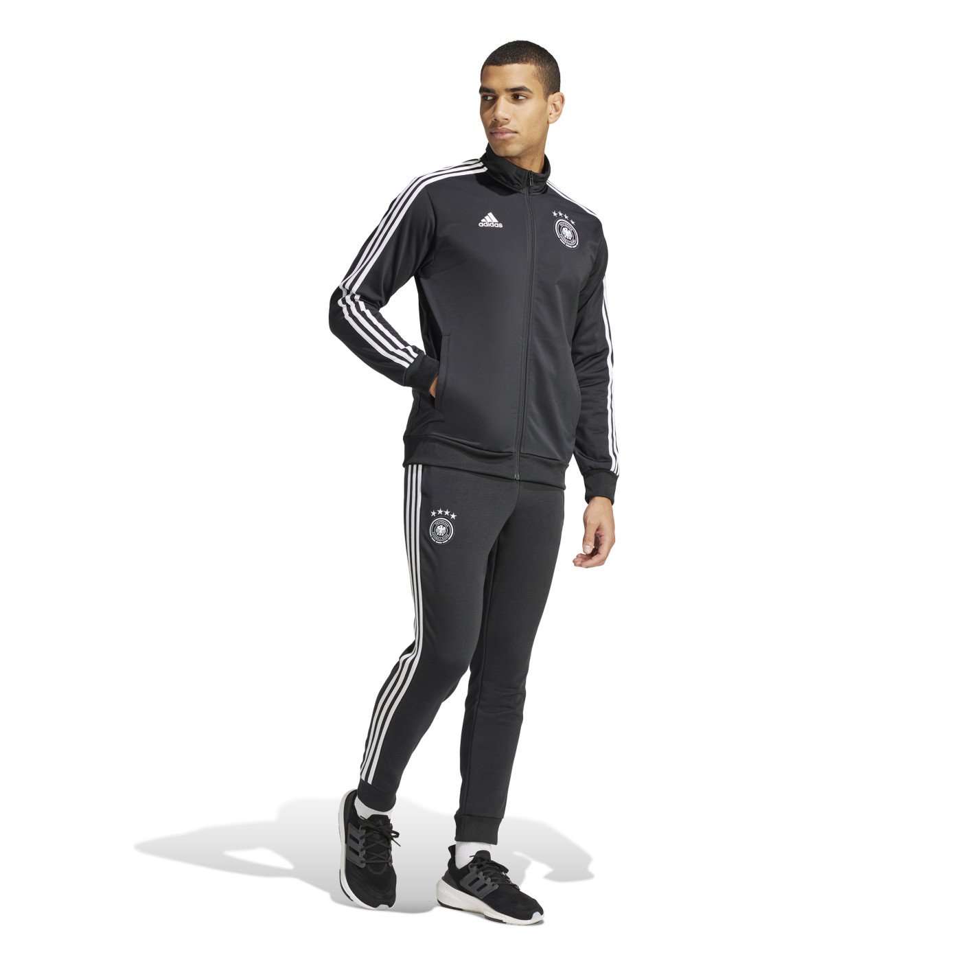 adidas Duitsland DNA Trainingspak Full-Zip 2024-2026 Zwart Wit