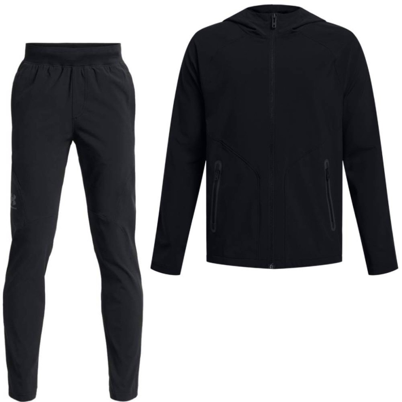 Under Armour Unstoppable Tapered Trainingspak Full-Zip Kids Zwart Donkergrijs