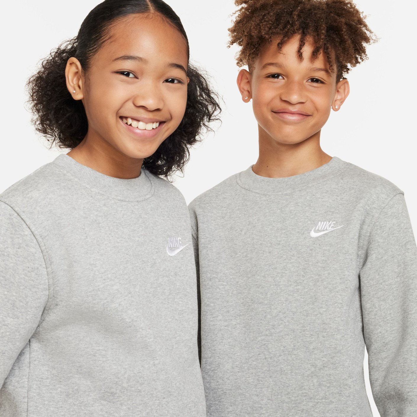 Nike Sportswear Club Fleece Crew Trainingspak Kids Lichtgrijs Wit