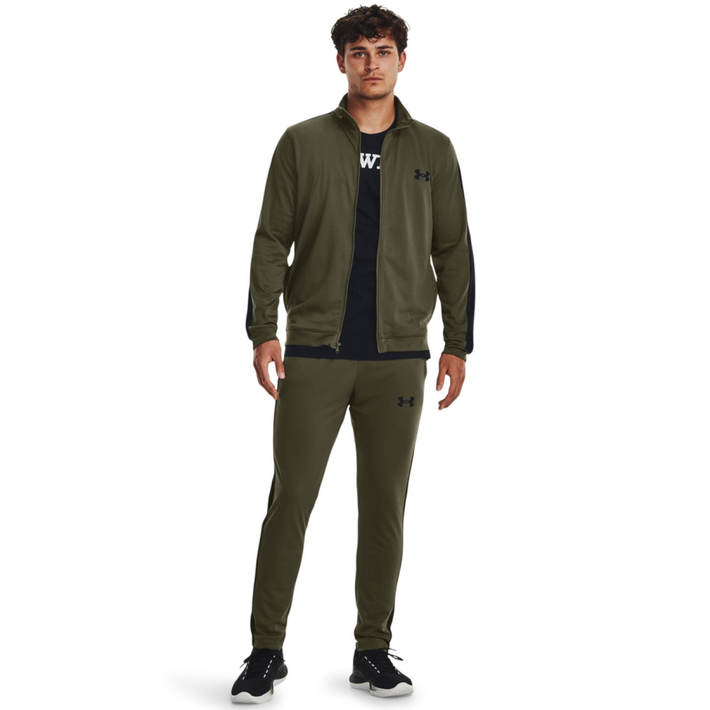 Under Armour Knit Trainingspak Olijfgroen Zwart